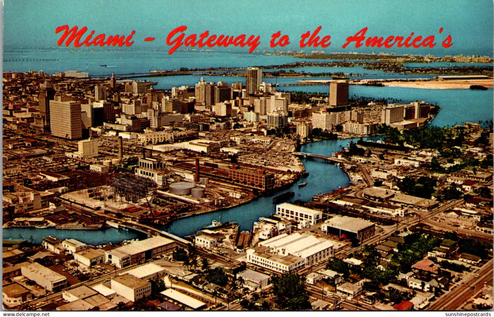 Florida Miami Aerial View Looking Toward Biscayne Bay And Miami Beach - Miami