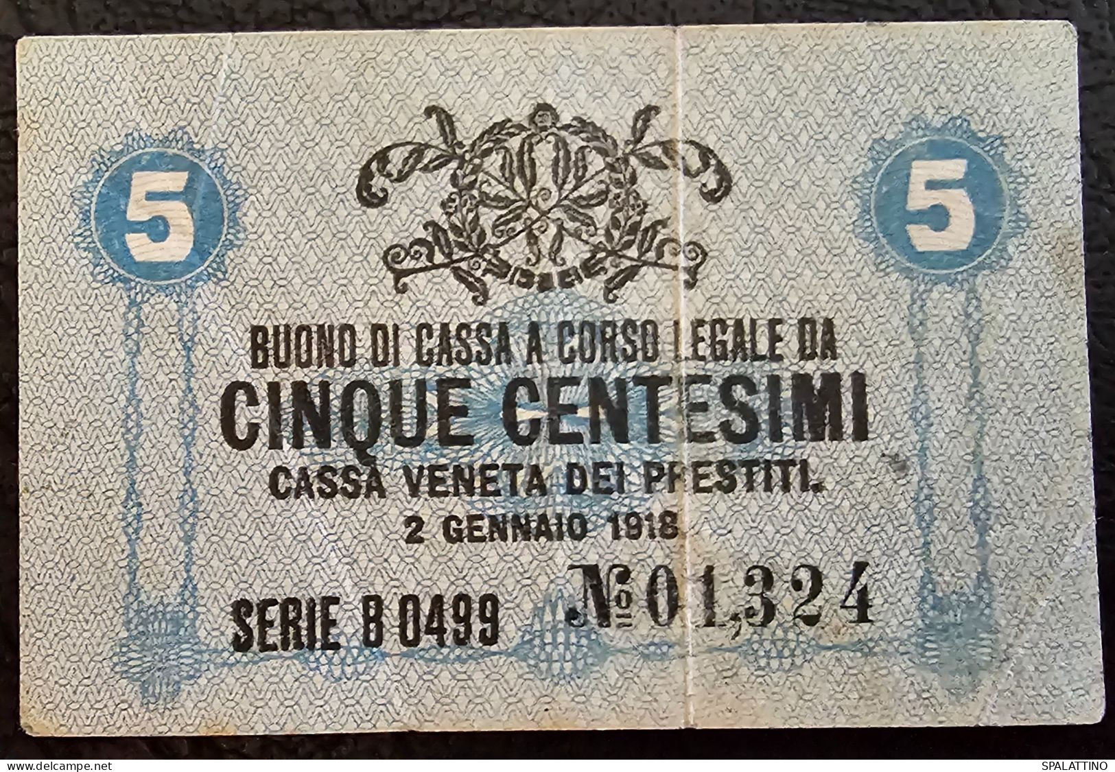 ITALY, CASSA VENETA- 5 CENTESIMI 1918. - [ 4] Voorlopige Uitgaven