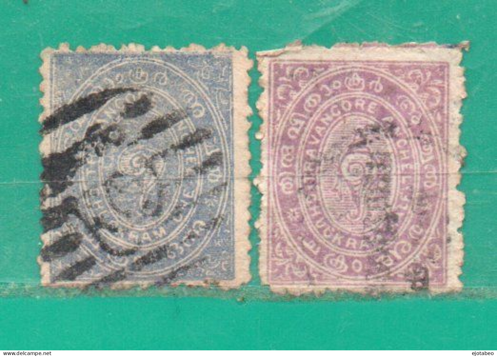 1  Tarvancore Anchal 1888,1889-YT 1,4 Usados Used,Usato - Travancore