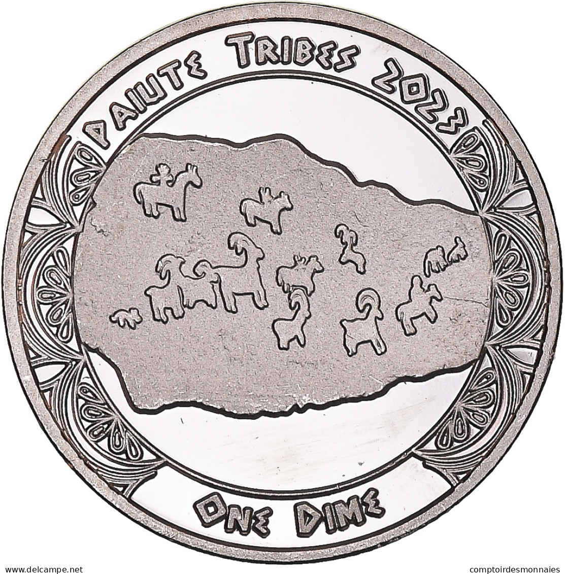 Monnaie, États-Unis, Dime, 2023, Tribus Des Amérindiens.Paiute Tribes.BE, FDC - Conmemorativas