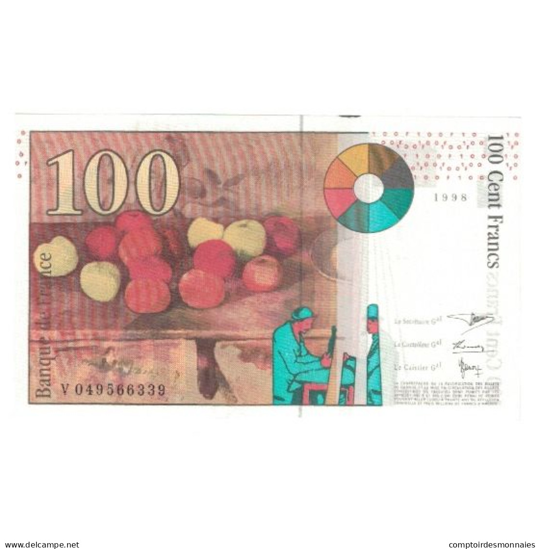 France, 100 Francs, Cézanne, 1998, BRUNEEL, BONARDIN, VIGIER, SPL - 100 F 1997-1998 ''Cézanne''