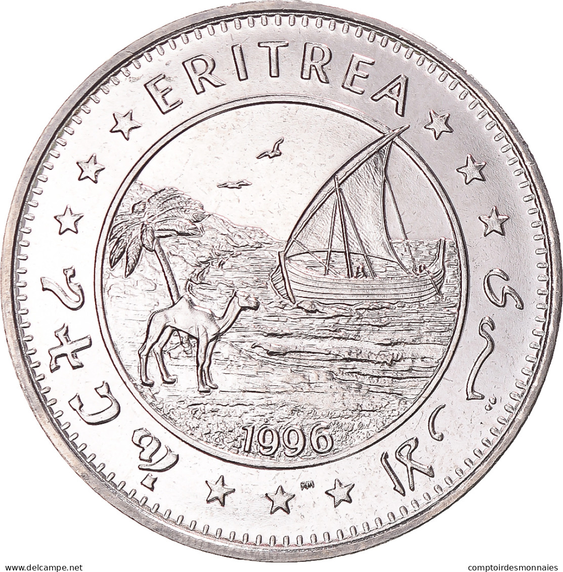 Monnaie, Érythrée, Dollar, 1996, Faucon, SPL, Du Cupronickel, KM:37 - Erythrée