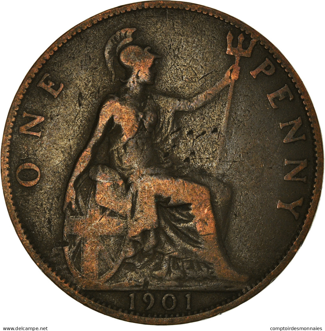 Monnaie, Grande-Bretagne, Victoria, Penny, 1901, TB, Bronze, KM:790 - D. 1 Penny