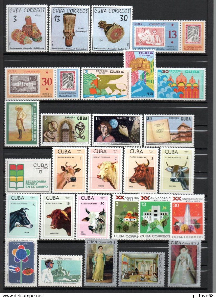 CUBA / BEAU LOT DE TIMBRES NEUFS ENTRE N° 975 Et 3441+ PA +BF - Collections, Lots & Series