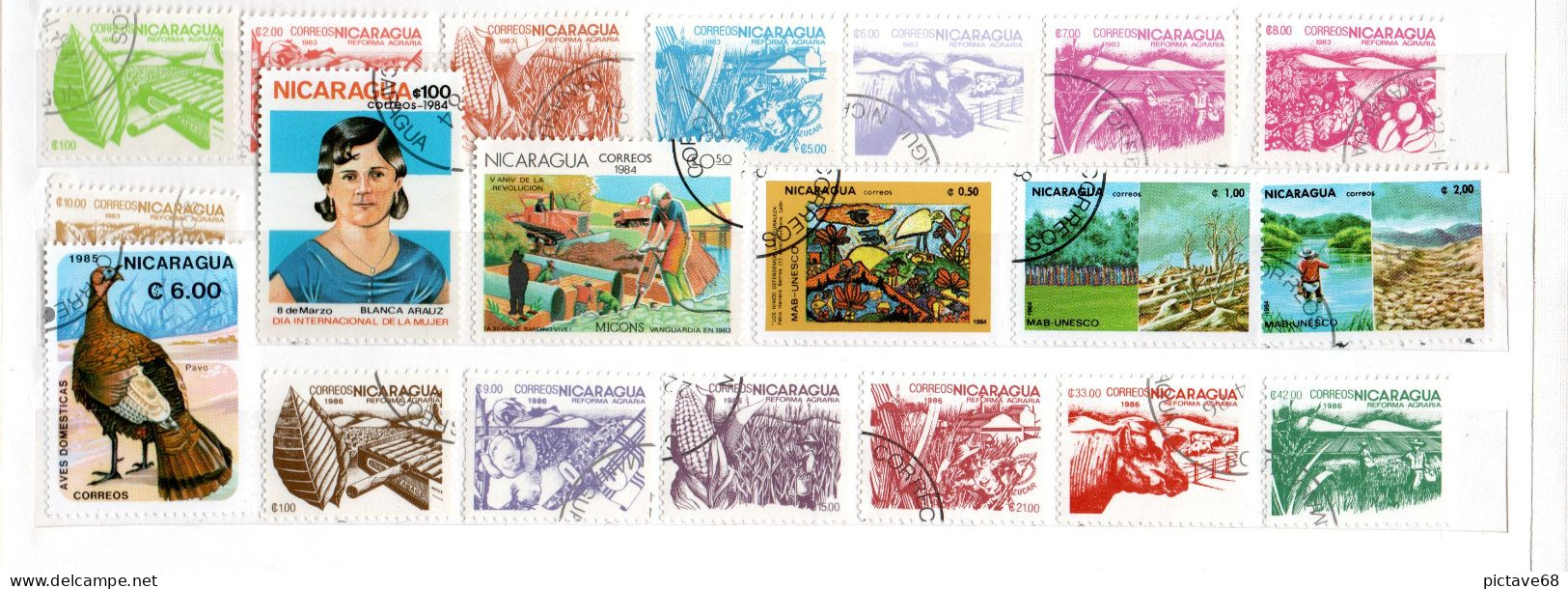 NICARAGUA /  LOT DE TIMBRES OBLITERES - Nicaragua