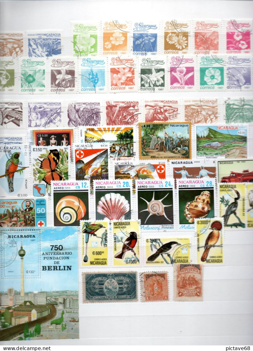 NICARAGUA /  LOT DE TIMBRES OBLITERES - Nicaragua