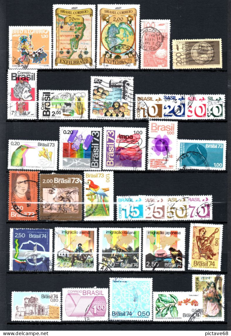 BRESIL /  LOT DE TIMBRES  OBLITERES - Collections, Lots & Séries