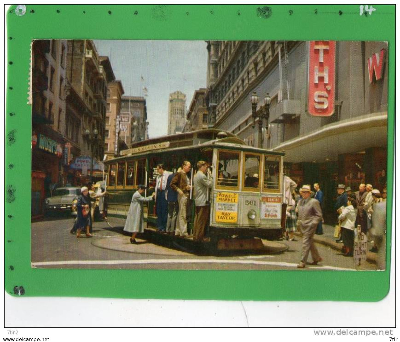 SAN FRANCISCO POWELL AND MARKET STREETS CABLE CAR ON TURNTABLE - San Francisco