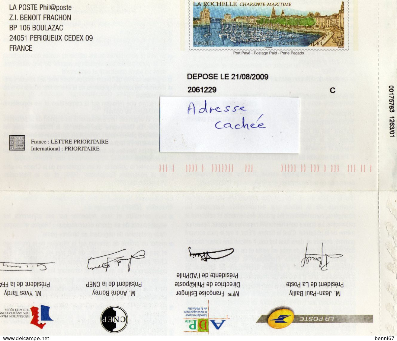 FRANCE 2008 Entier Postal TP Yv 4172 La Rochelle RR 2 Scans - Pseudo-interi Di Produzione Privata