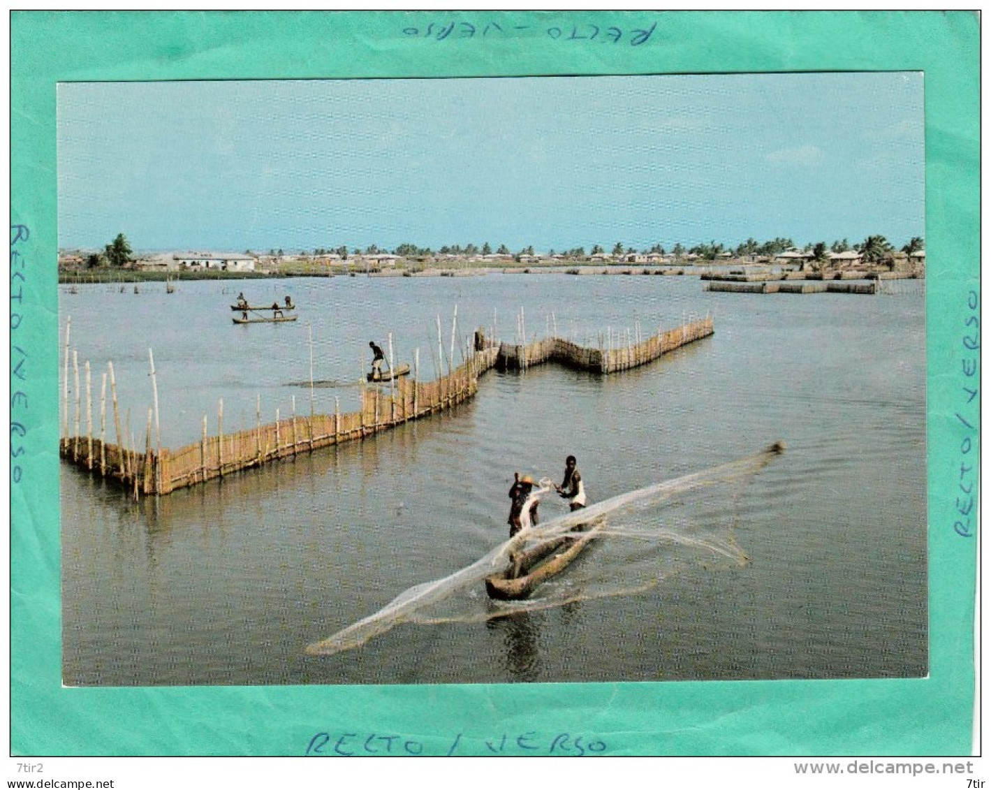 PECHEURS SUR LA LAGUNE  SCENES ET TYPES AFRIQUE - Guelma