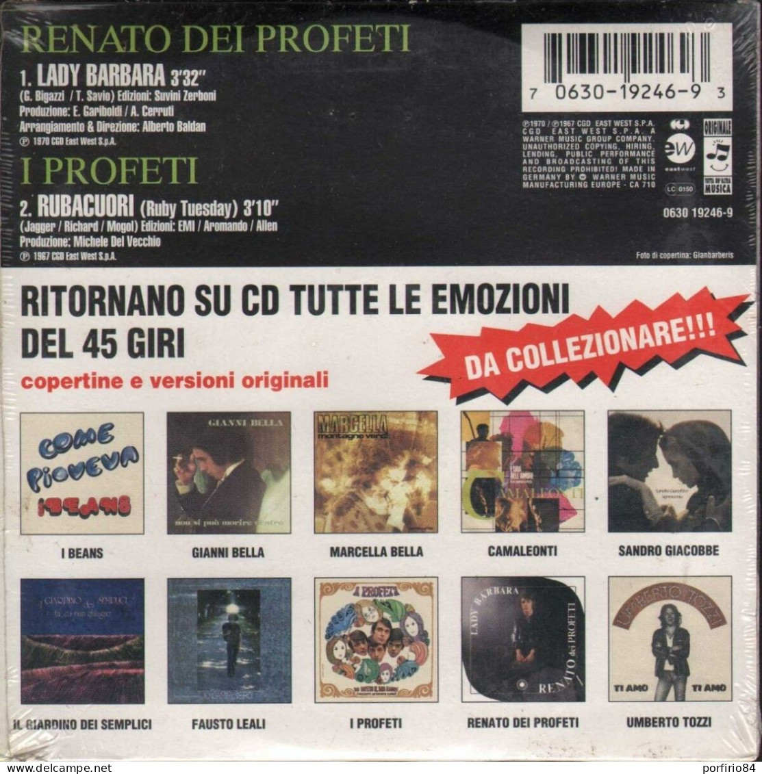 RENATO Dei PROFETI CD LADY BARBARA - RUBACUORI 1987 - SIGILLATO DA COLLEZIONE - Sonstige - Italienische Musik