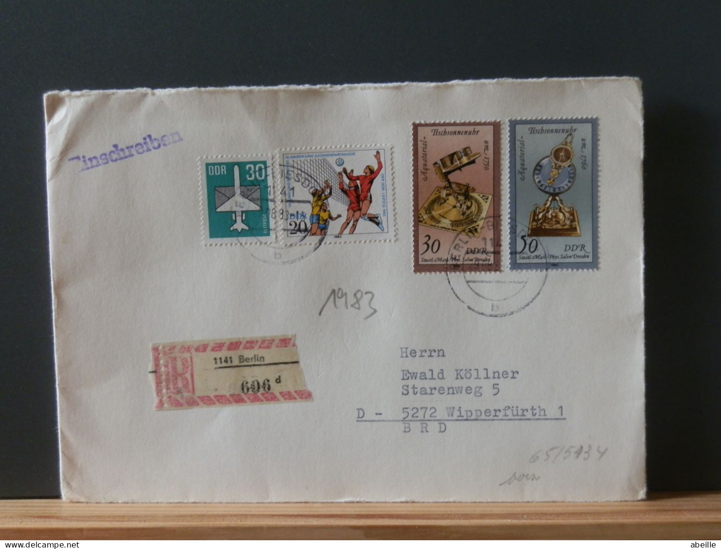 65/513Y  LETTRE DDR - Volley-Ball