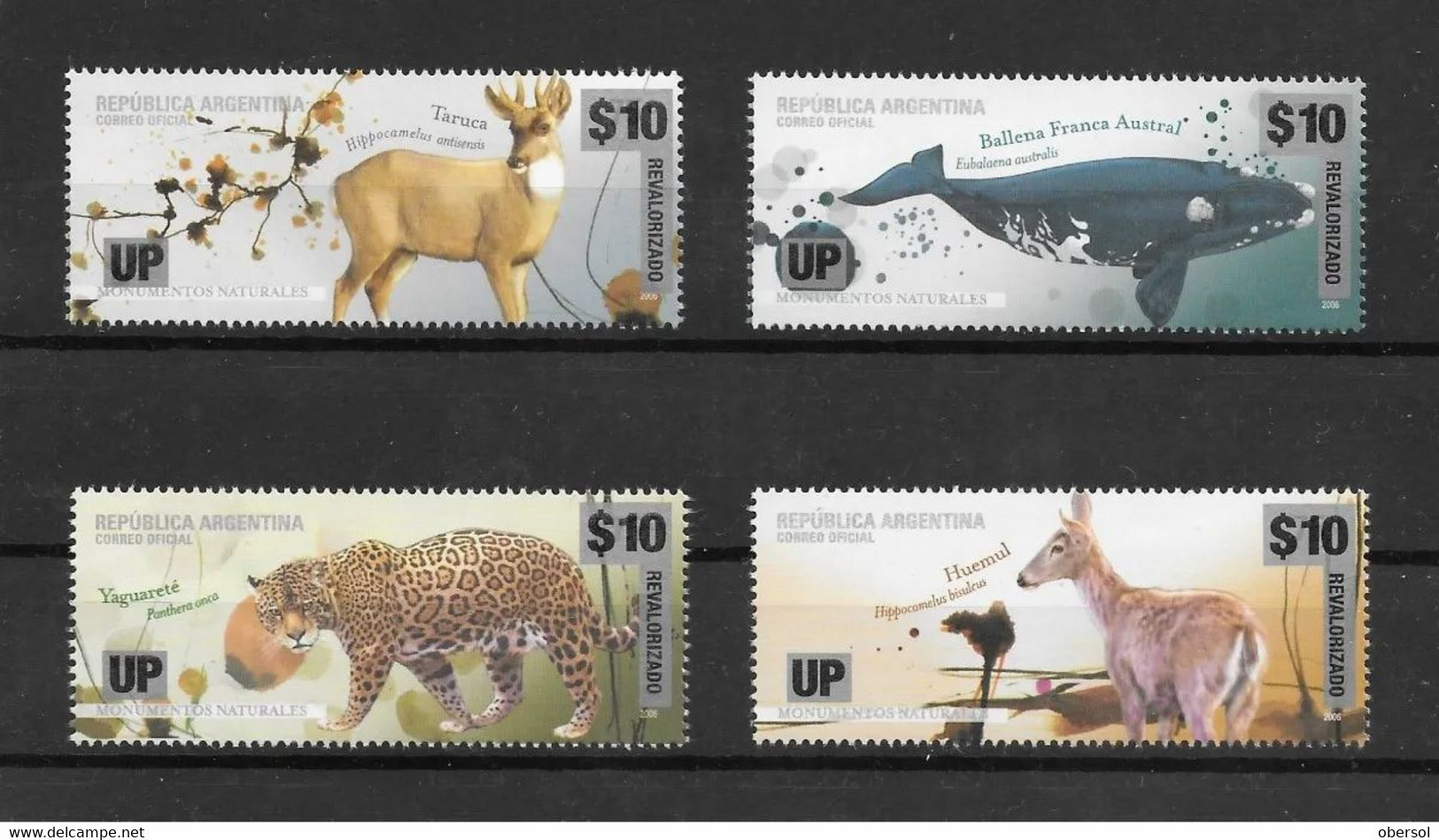 Argentina 2018 Surcharged Revalorizado UP Fauna Complete Set 4 Values $10 Surcharged MNH Stamp - Unused Stamps