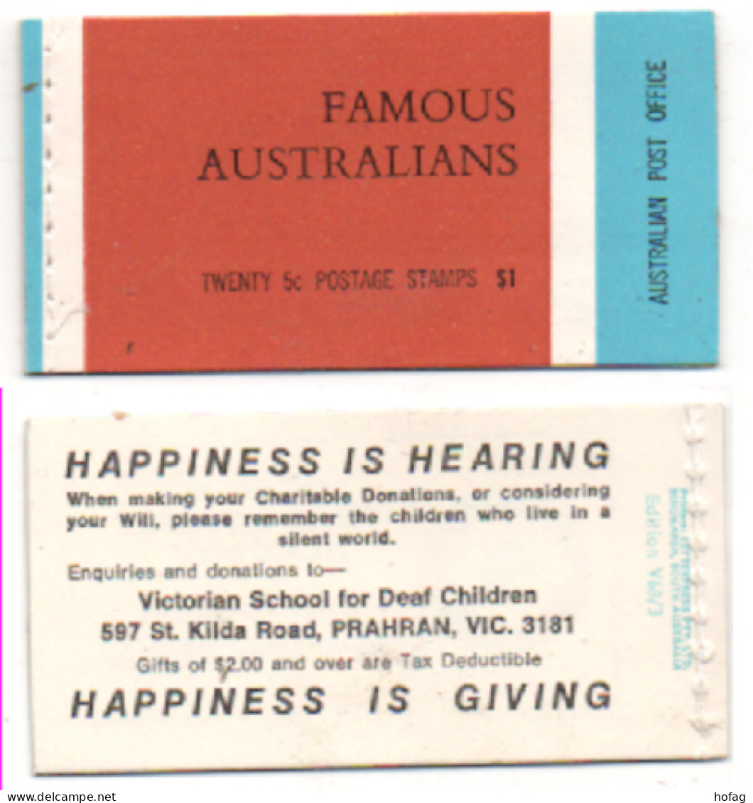 Australien 1968 MiNr: MH 42 Famous Australiens Ed. V68/3 Postfrisch; Australia Booklet MNH YT: C380  Sg: SB44 - Booklets