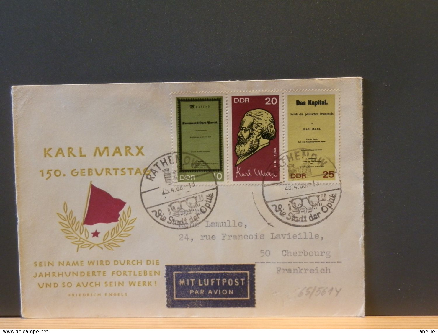 65/561Y     LETTRE  DDR - Karl Marx