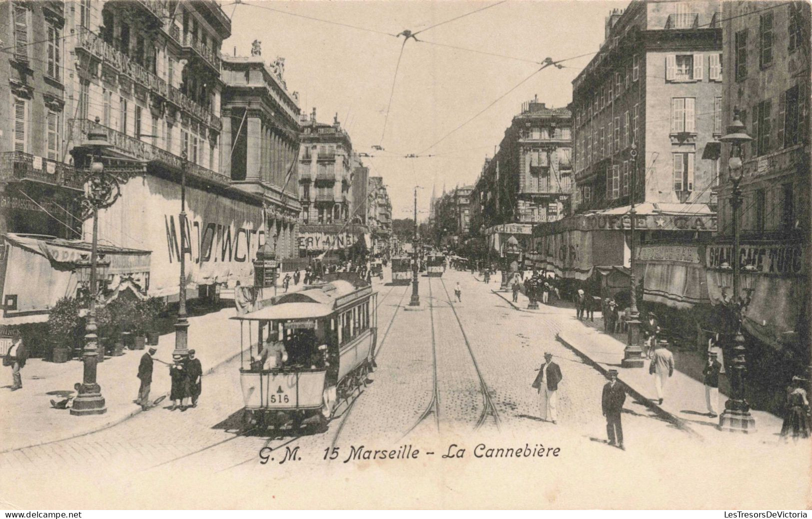 FRANCE - Marseille - La Cannebière - Animé - Carte Postale Ancienne - Canebière, Stadtzentrum