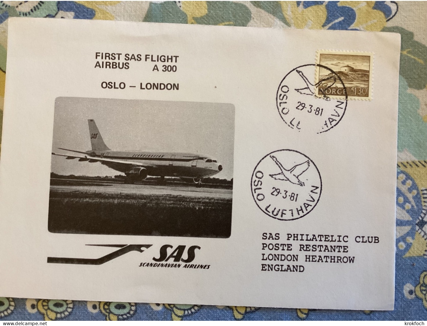 Oslo London 1981 - First SAS Airbus Flight - Lettres & Documents