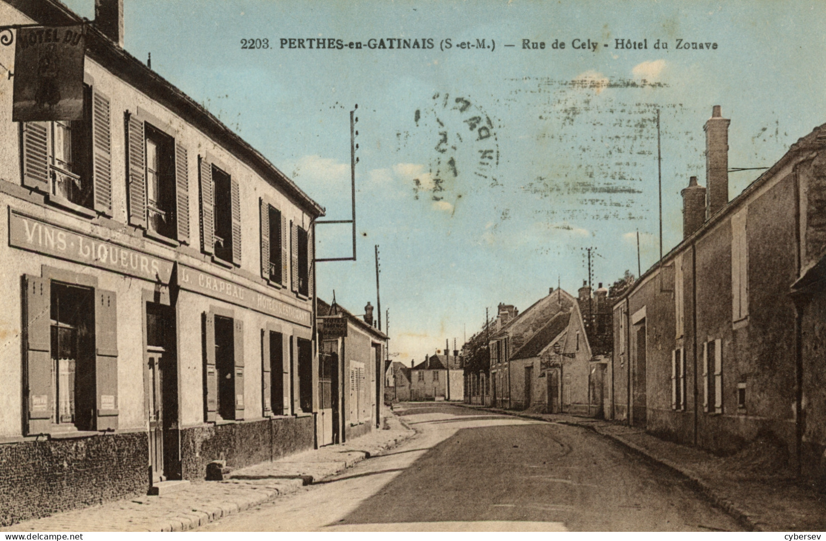 PERTHES-en-GATINAIS - Rue De Cely - Hôtel D Zouave - Carte Colorisée - Perthes