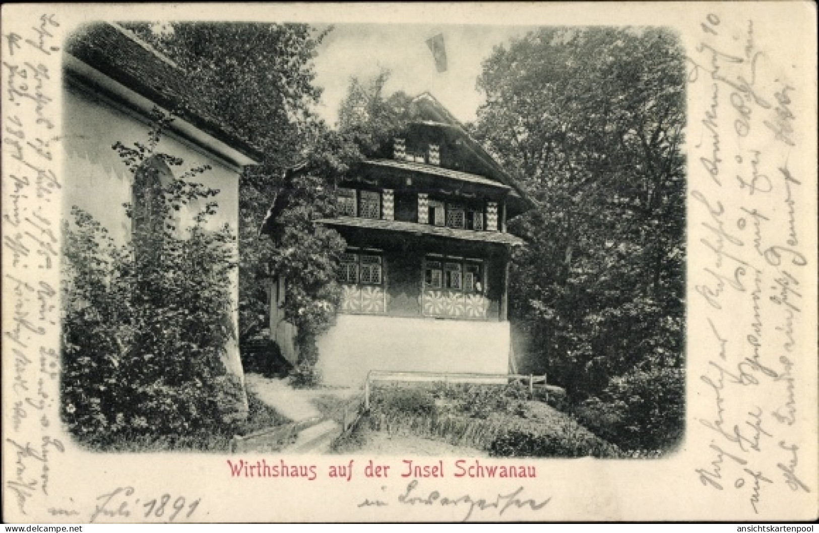 Relief CPA Lauerz Kt. Schwyz Schweiz, Wirtshaus Auf Der Insel Schwanau - Lauerz