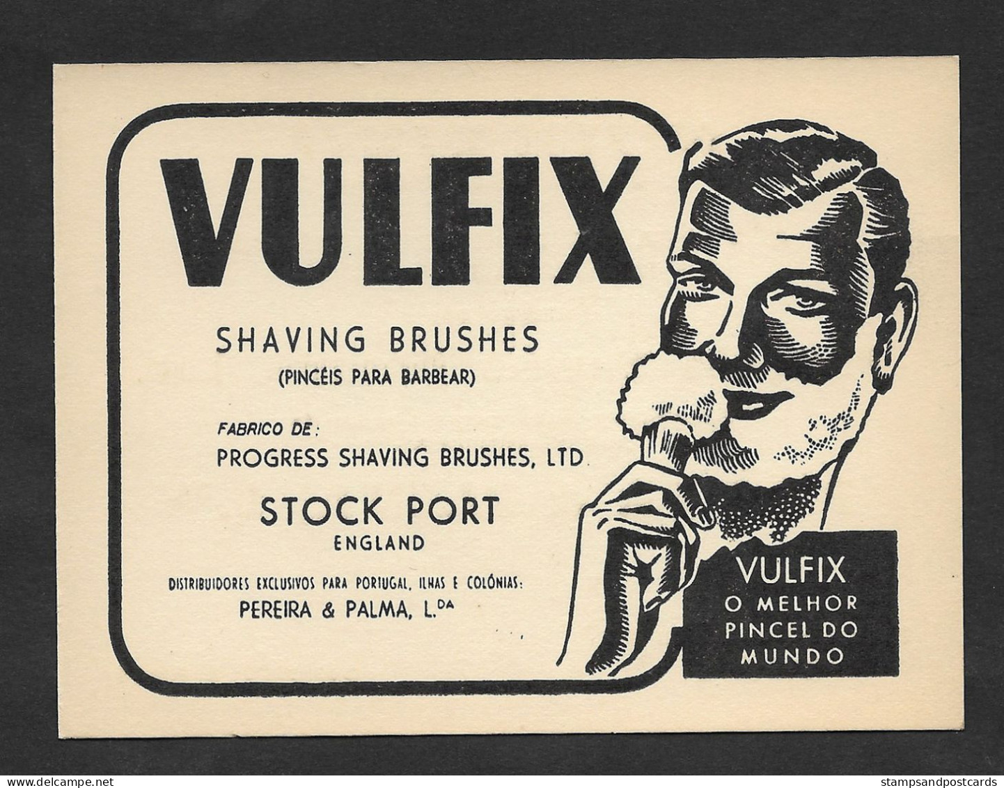 Portugal Carte Publicitaire Vulfix Pinceaux De Rasage Old Publicitary Card Vulfix Shaving Brushes - Lamette Da Barba