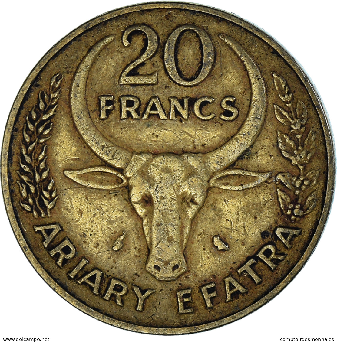 Monnaie, Madagascar, 20 Francs, 4 Ariary, 1972 - Madagaskar