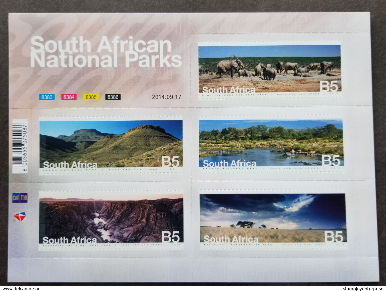South Africa National Parks 2014 Elephant Mountain River Tree (ms) MNH *unusual - Nuevos