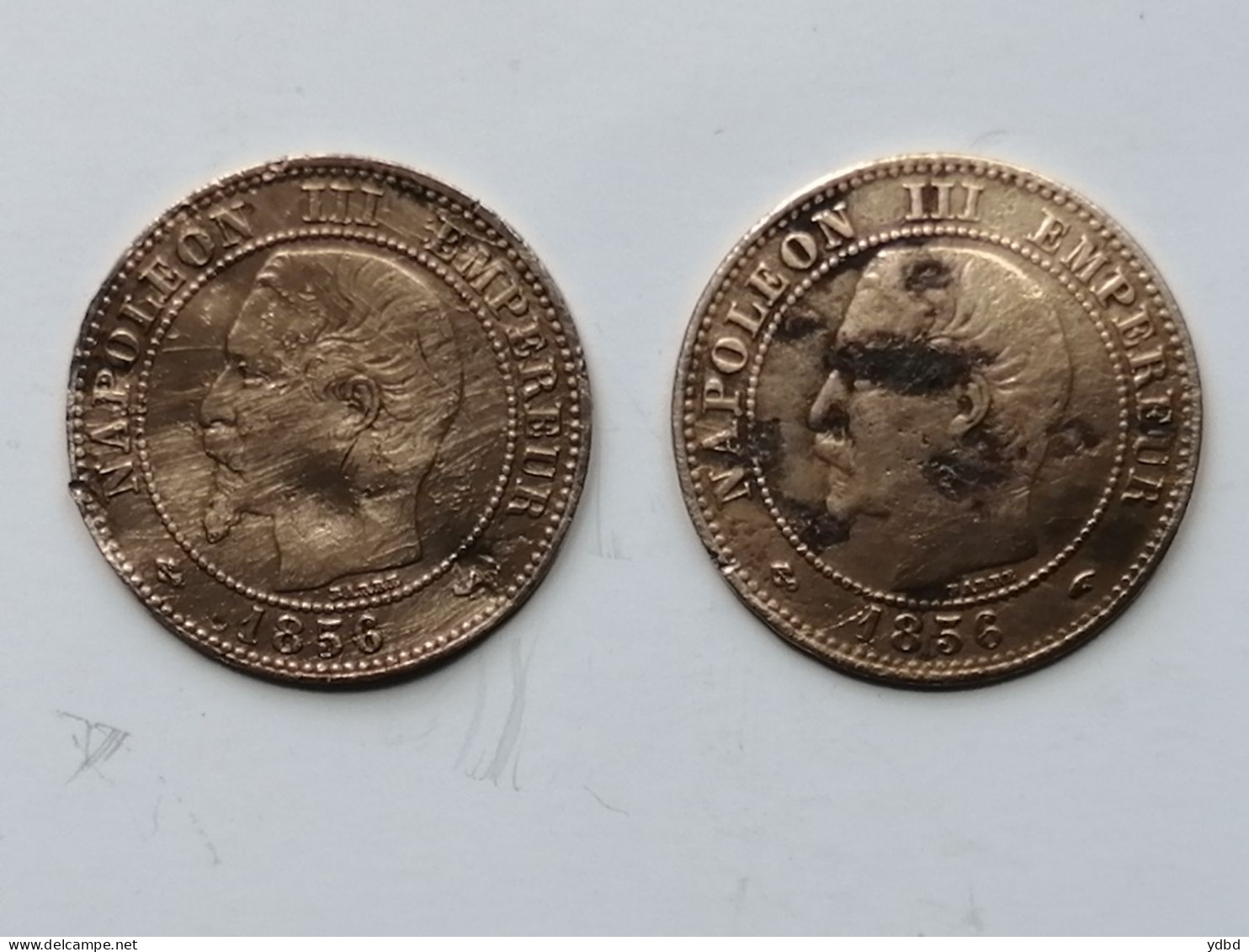 FRANCE  = 2  PIECES  DE 2 CENTIMES DE 1856 A + 1256 W - 2 Centimes