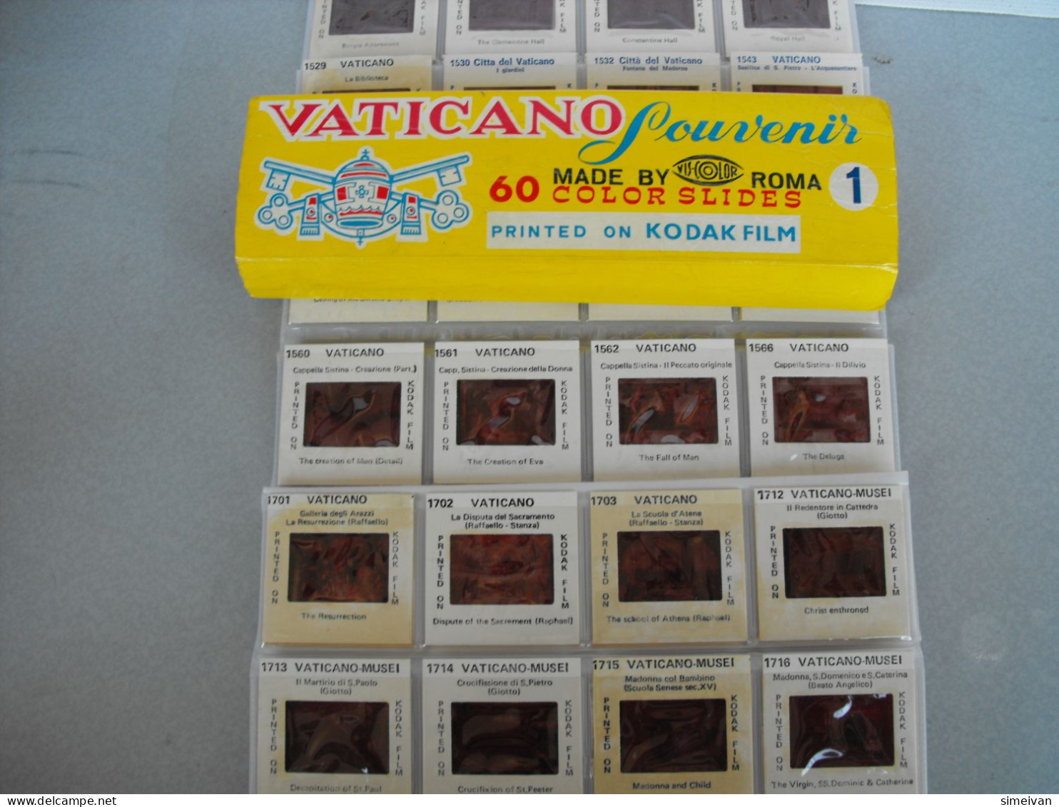 Vintage 59 SOUVENIR Kodak Slides Of VATICAN #0715 - Diapositives