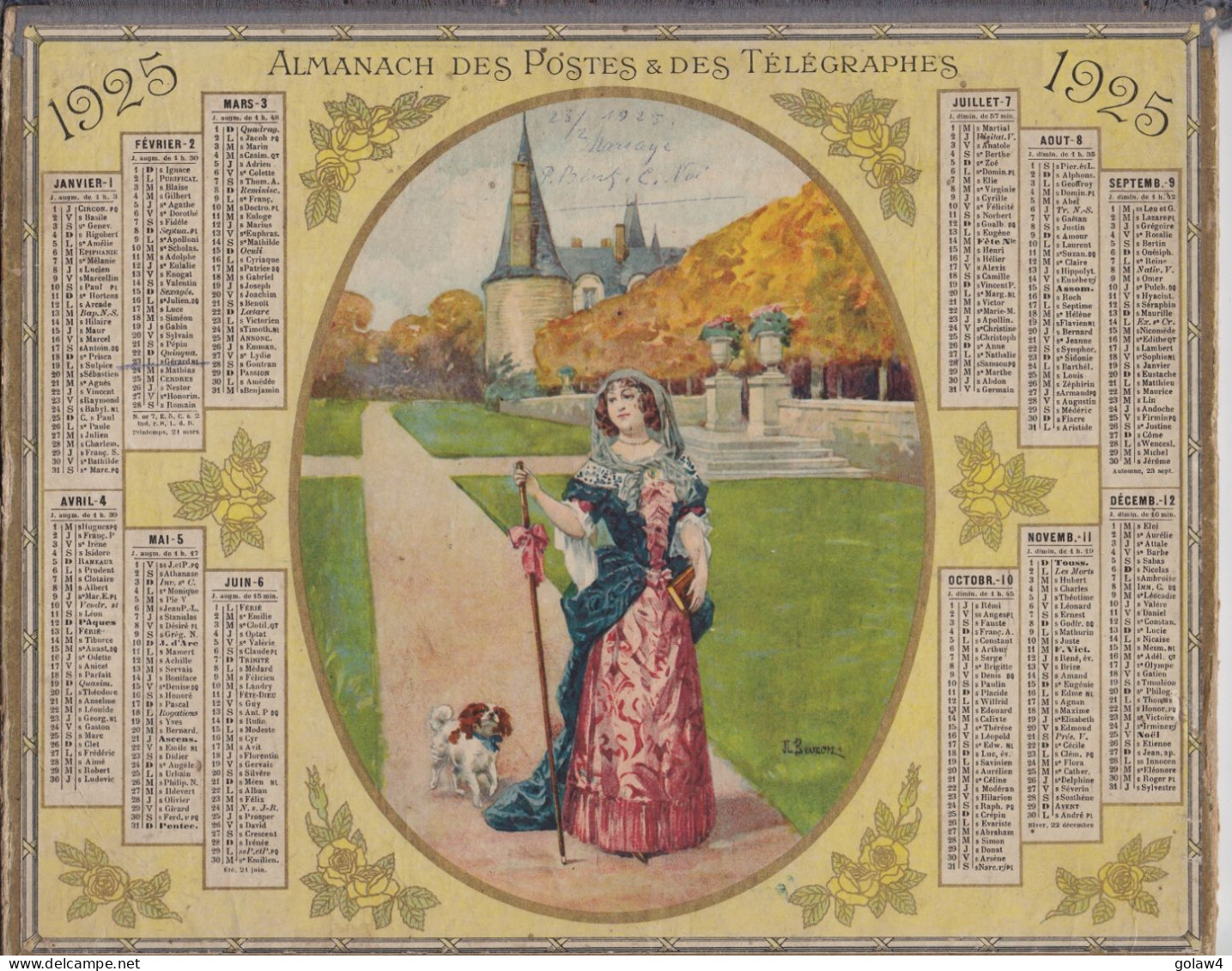33583# ALMANACH DES POSTES ET DES TELEGRAPHES 1928 CALENDRIER - Tamaño Grande : 1921-40