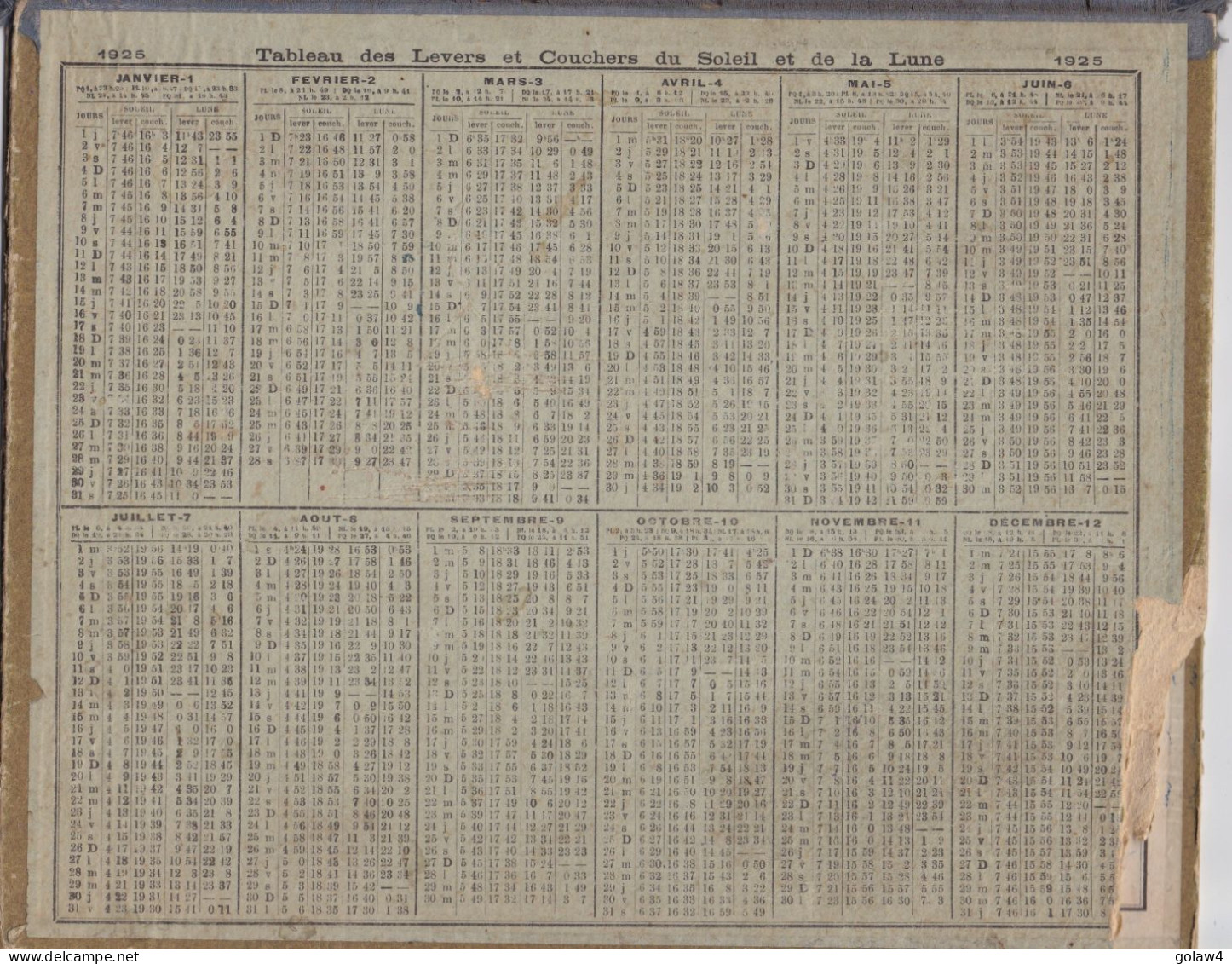 33583# ALMANACH DES POSTES ET DES TELEGRAPHES 1928 CALENDRIER - Formato Grande : 1921-40