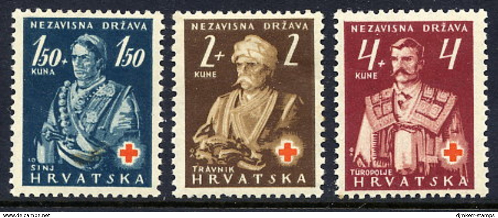 CROATIA 1941 Red Cross MNH / **.  Michel  66-68 - Kroatië