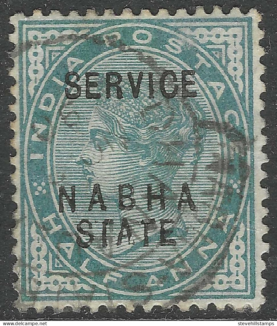 Nabha State(India). 1885-97 QV. Offical. ½a Used. SG O6 - Nabha