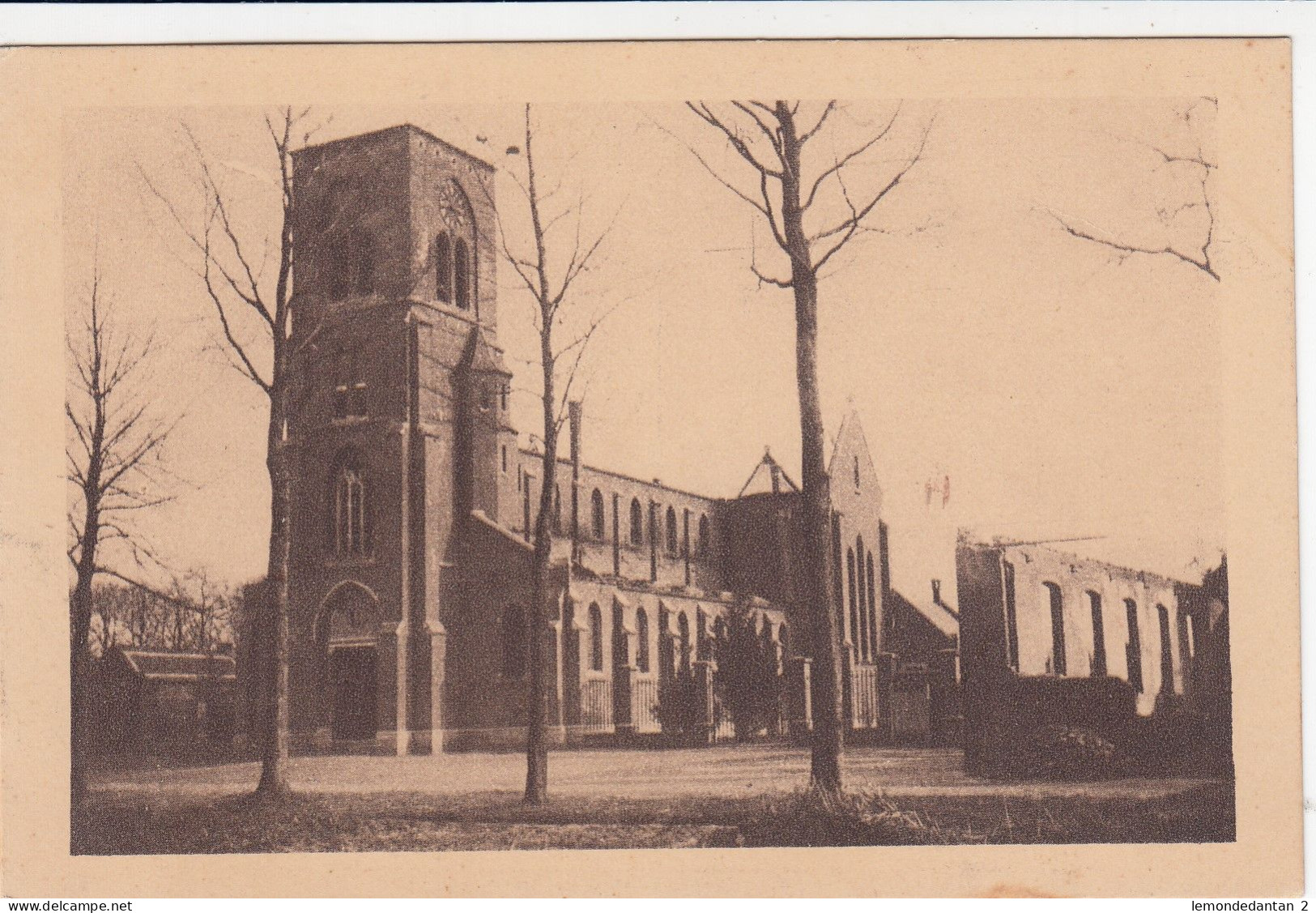 Schiplaken - Schiplaeken - Kerk En School In 1914 Verwoest Door De Duitschers - Boortmeerbeek