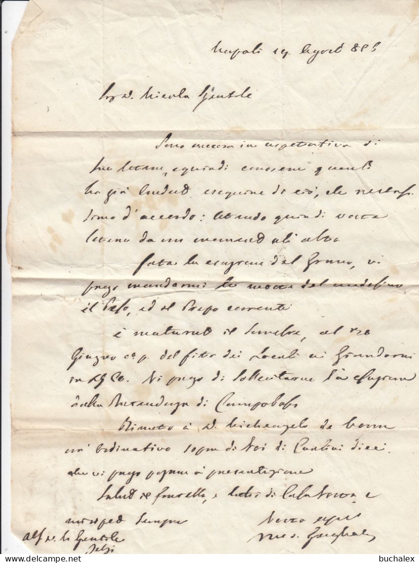 Italien Briefinhalt Aus Dem Jahr 1856 Von Napoli - Ohne Zuordnung