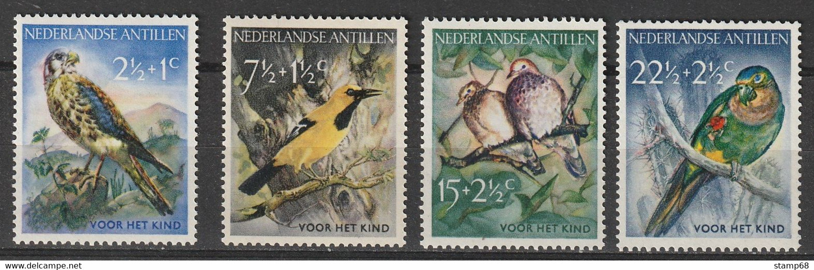 Nederlandse Antillen NVPH 271-74 Kinderzegels 1958 MNH Postfris Vogels Birds - Curaçao, Nederlandse Antillen, Aruba
