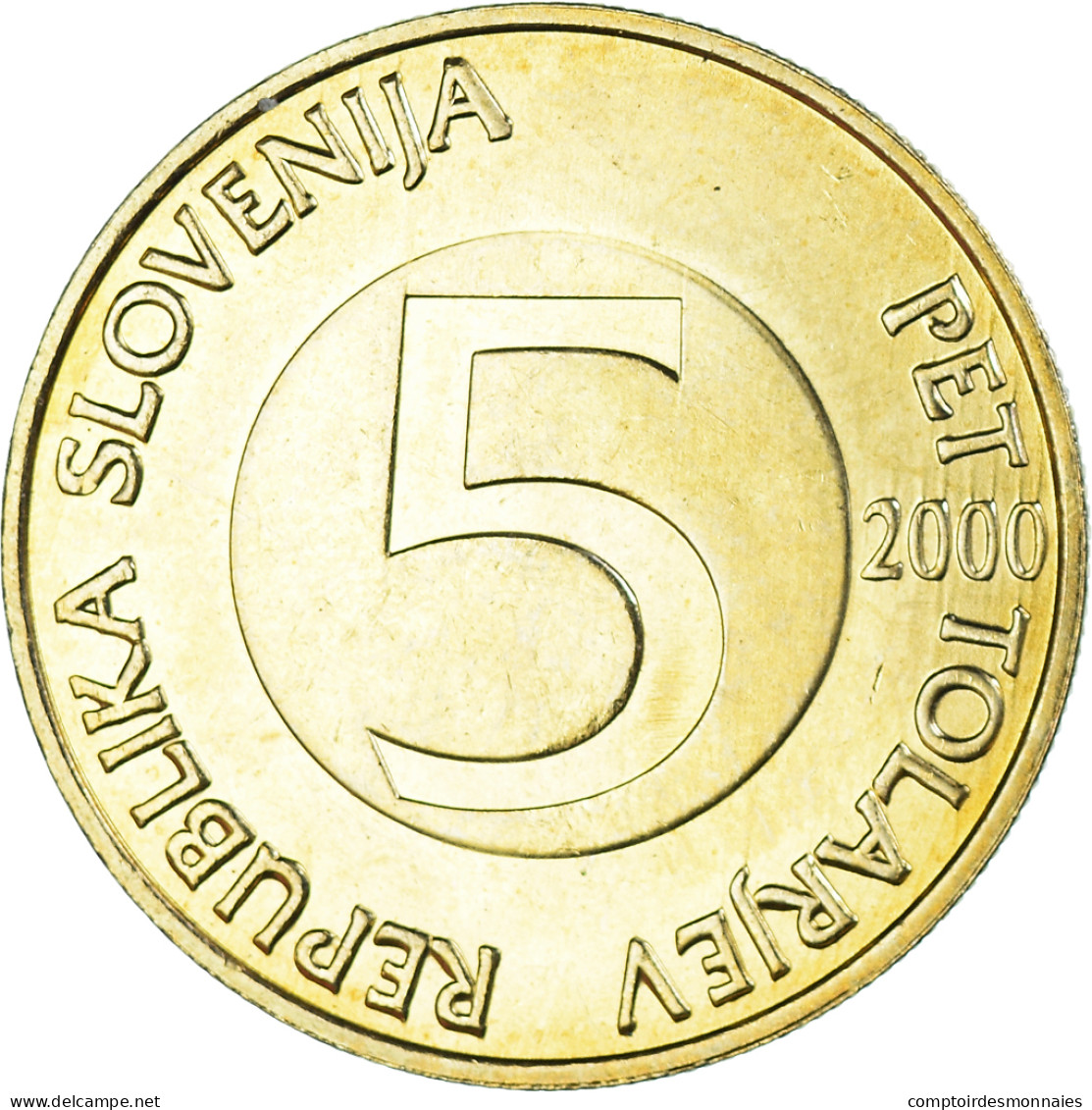 Monnaie, Slovénie, 5 Tolarjev, 2000 - Slovénie