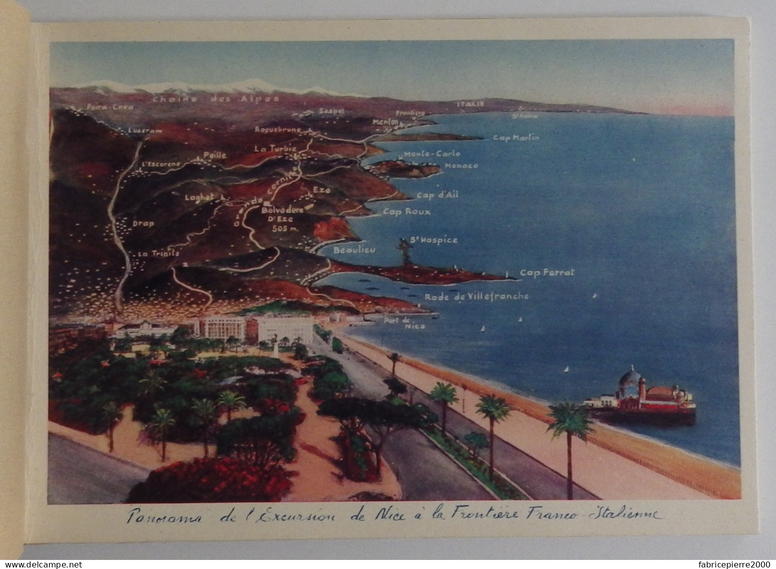 Excursion De La Grande Corniche - Album 20 Vues Artistiques Héliochromie Exclusivité Le Belvédère D'Eze Voitures Bateaux - Côte D'Azur