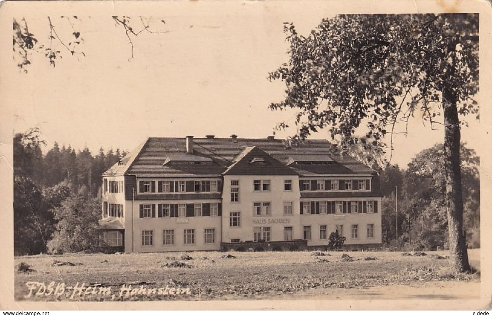 Real Photo Hohnstein  1952 Nice Cancel  Engels Stamp Communism FDGB Heim Airmail Avion - Hohnstein (Saechs. Schweiz)