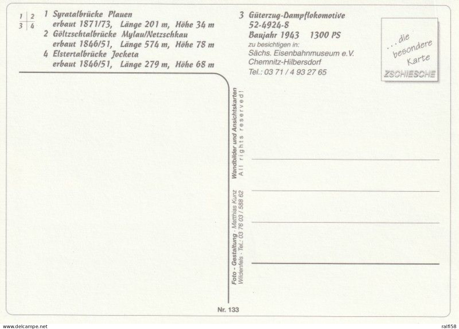 1 AK Germany / MV * Eisenbahnbrücken In Sachsenn - Vogtland - Erläuterungen Siehe Scan Der Rückseite * - Vogtland