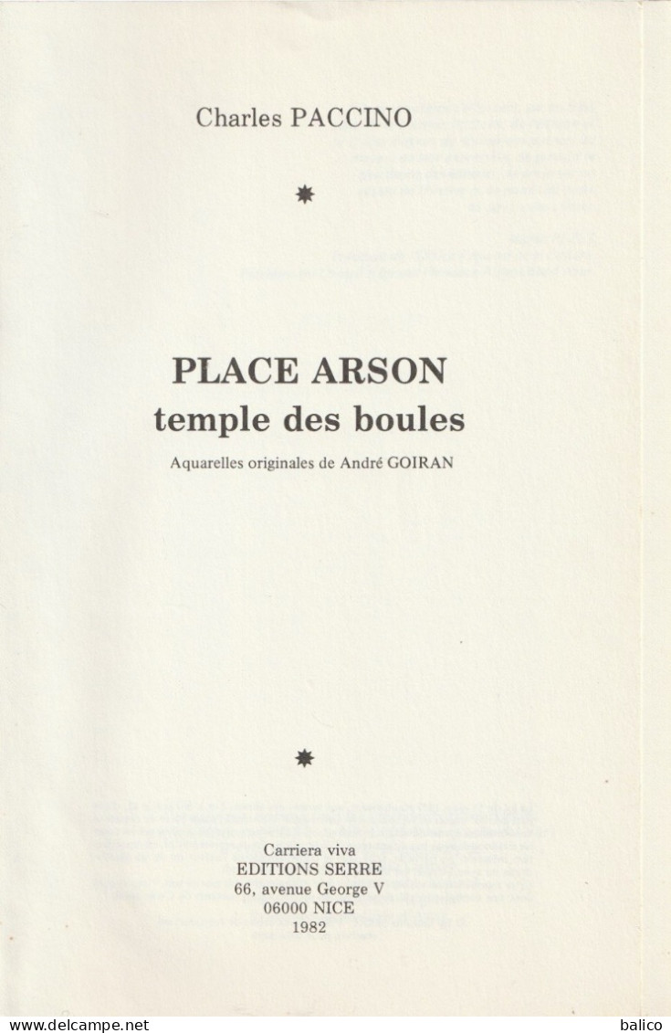 Place Arson - Nice - Par Charles PACCINO - Côte D'Azur