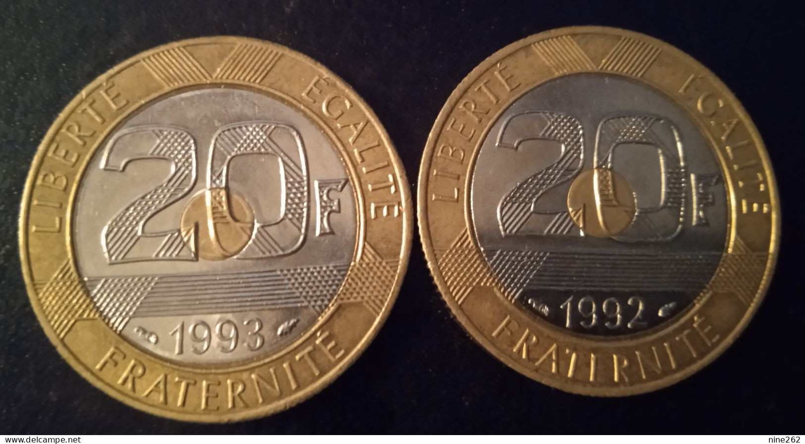 20 FRANCS....LOT 2 PIECES .. MONT SAINT MICHEL..1992 + 93 - 20 Francs
