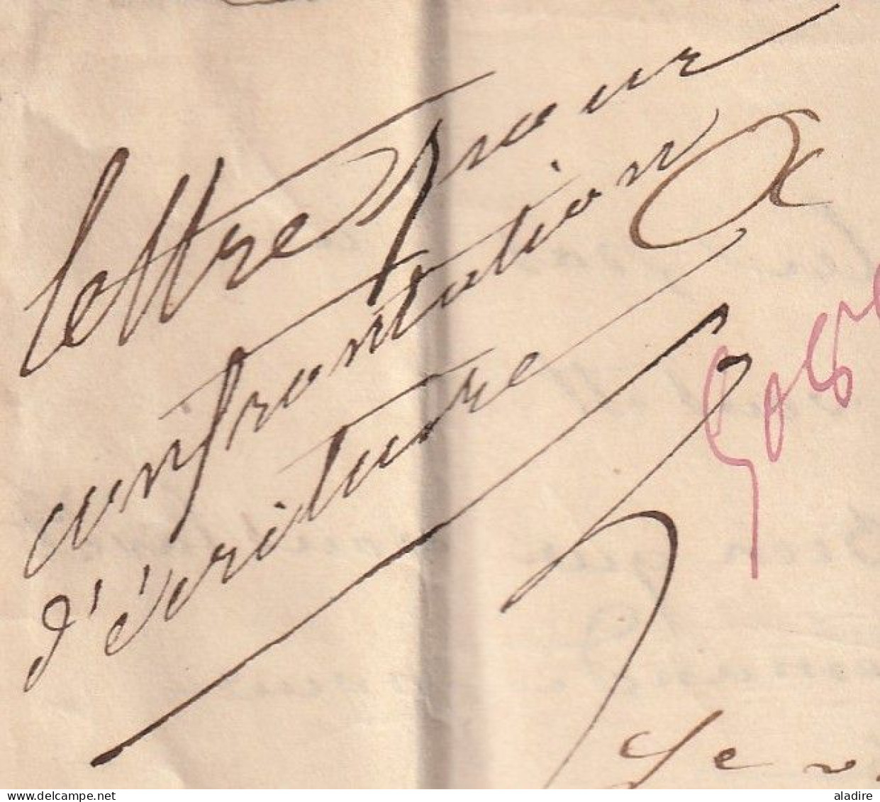 1847 - lettre pliée avec correspondance de AUXERRE, Yonne vers Paris - cachet à date d' arrivée - taxe 4