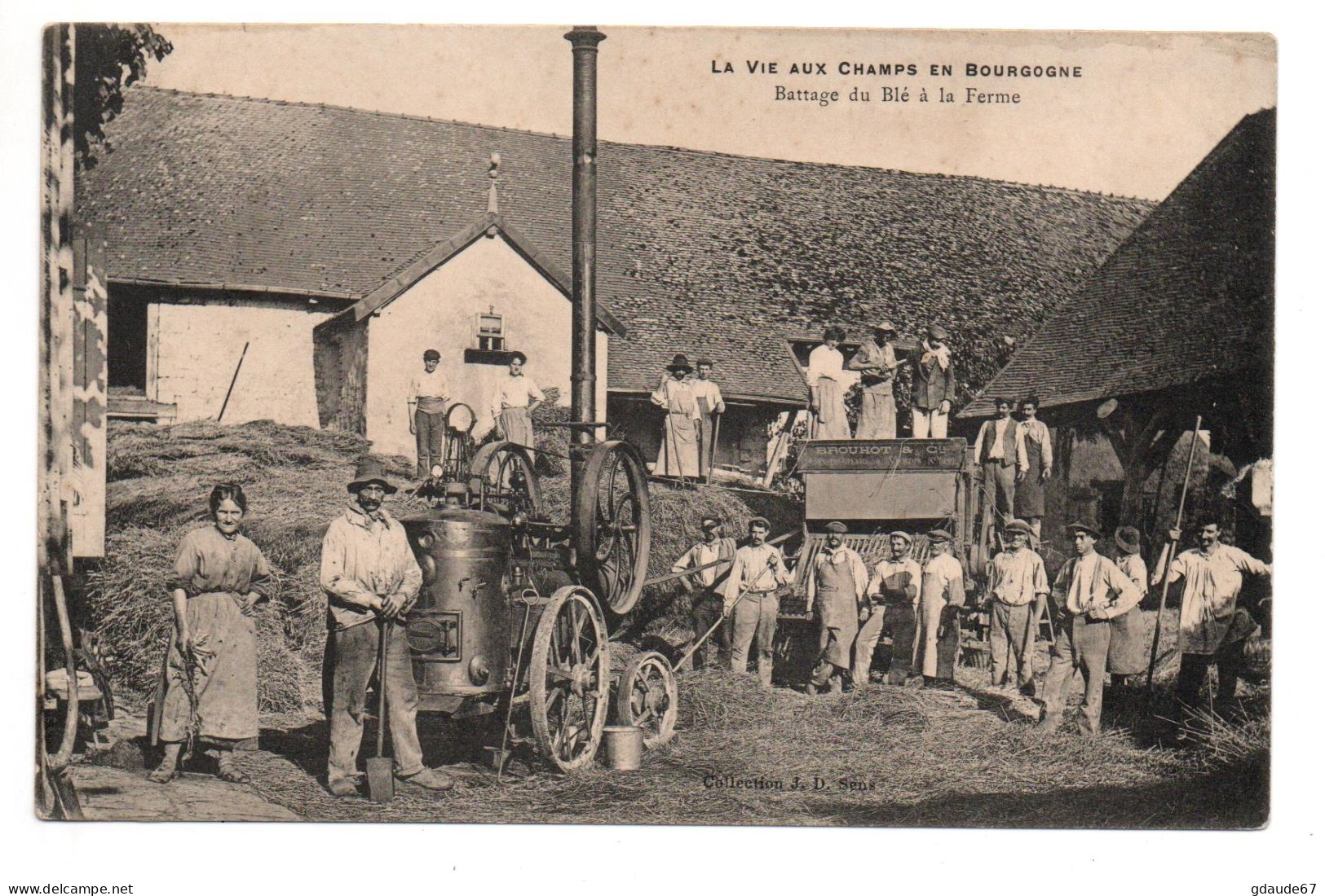 LA VIE AUX CHAMPS EN BOURGOGNE - BATTAGE DU BLE A LA FERME (ETAT) - METIER - Bourgogne