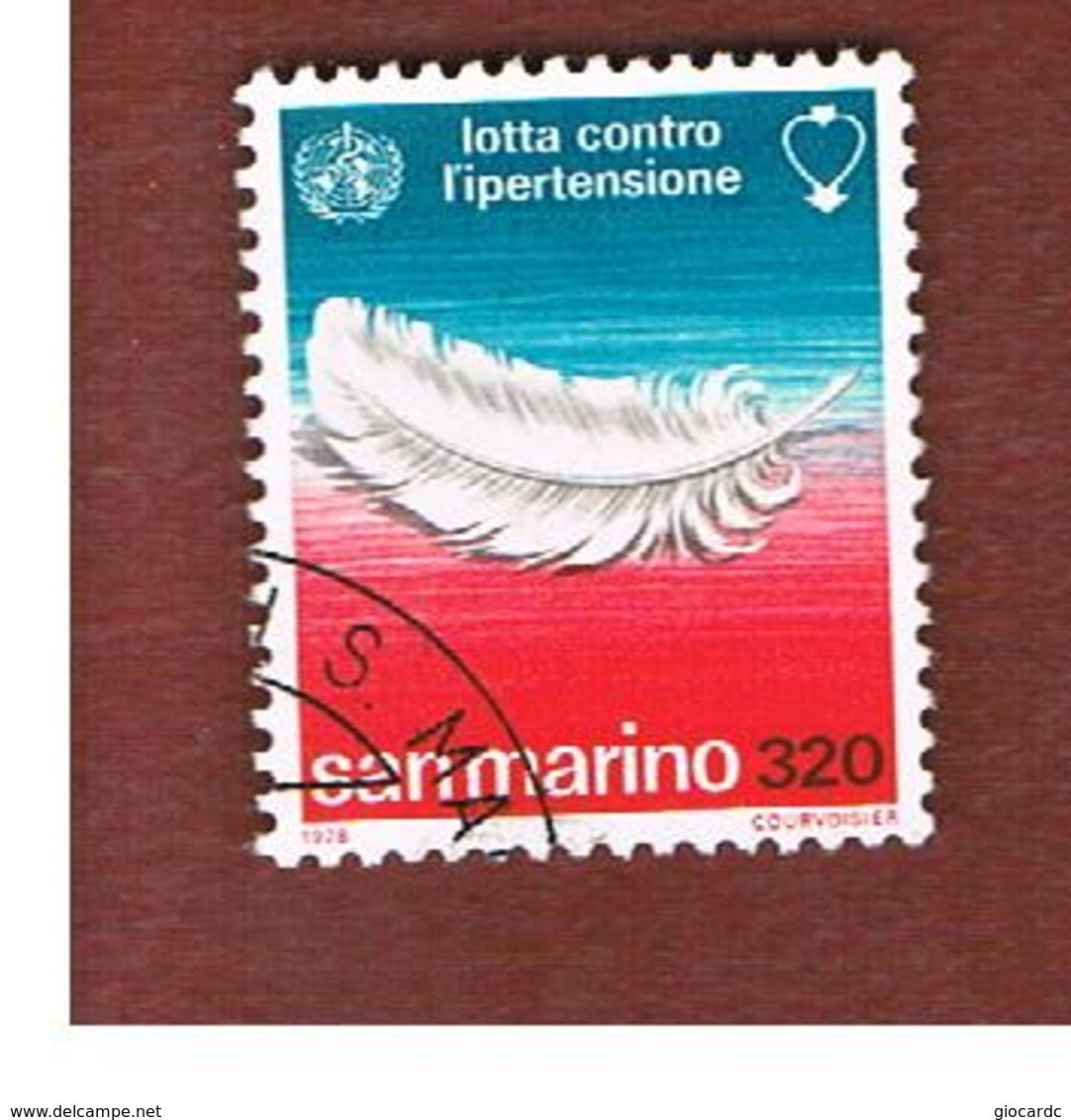 SAN MARINO - UNIF. 1004  - 1978  LOTTA CONTRO L' IPERTENSIONE  -  USATI (USED°) - Usados