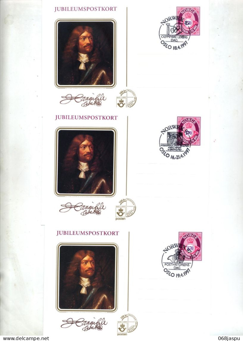 Lot 7 Carte Cachet Oslo Exposotion Norwex Selon Theme Illustré  Portrait - Lettres & Documents