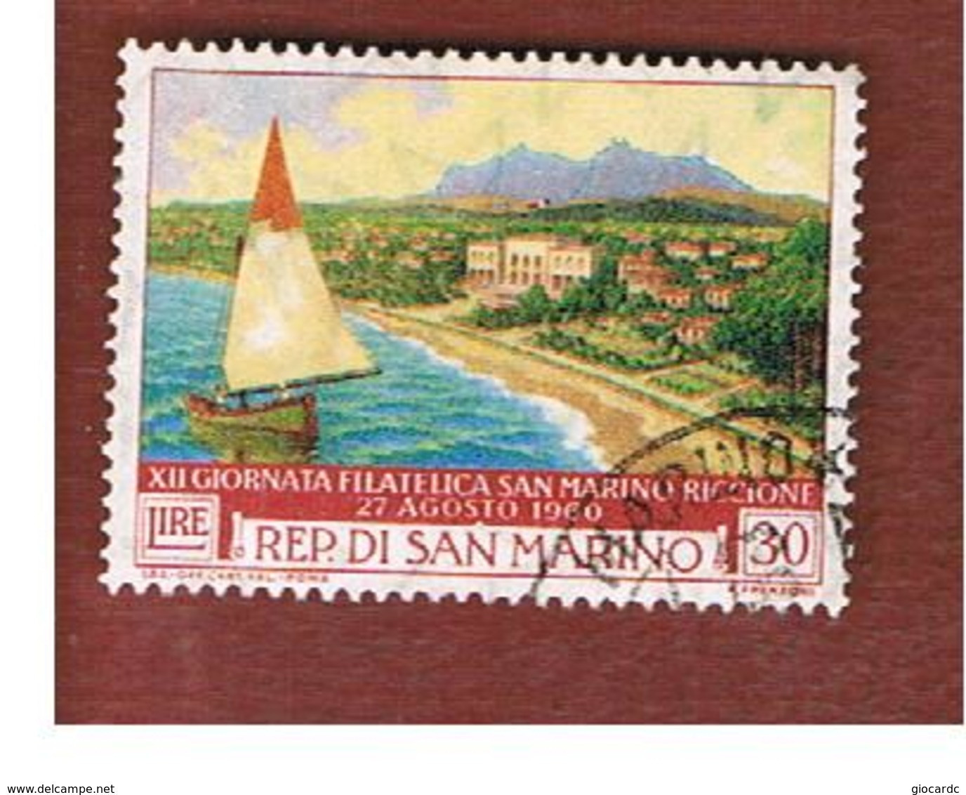 SAN MARINO - UNIF. 535  - 1960 FIERA INT. FILATELICA SAN MARINO-RICCIONE     -  USATI (USED°) - Usados