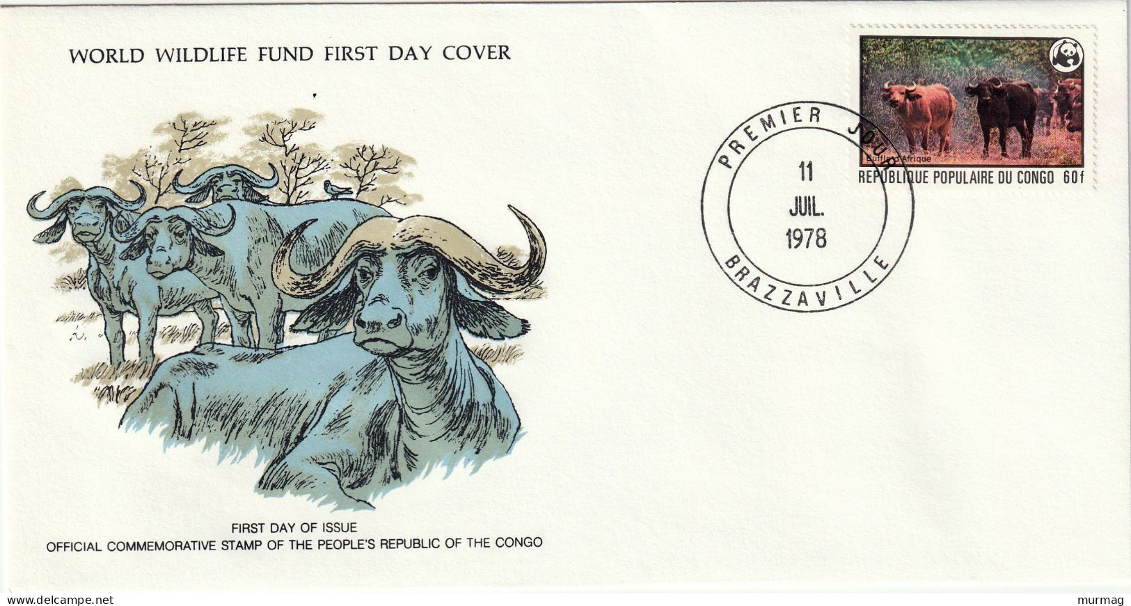 CONGO - 3 Env. FDC, WWF, Buffle, Rhinoceros, Okapi - 1978 - Médaillier Franklin N° 82-85 - FDC