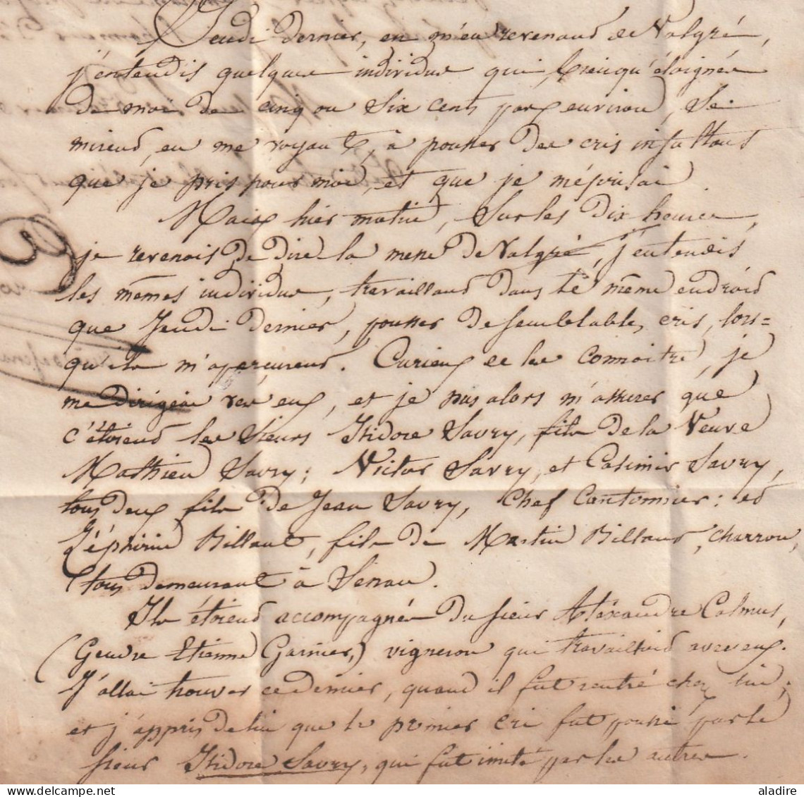 1847 - lettre pliée avec corresp de Senan vers le procureur du roi Louis Philippe à Joigny (gd cad) , Yonne - OR