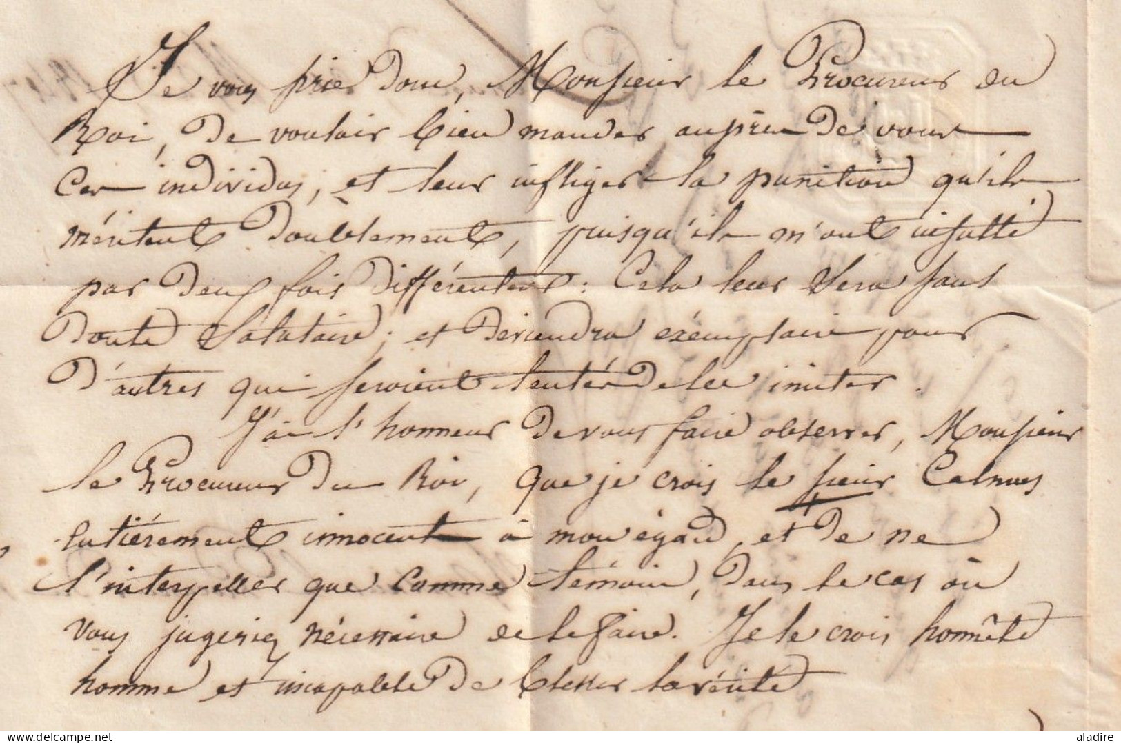 1847 - lettre pliée avec corresp de Senan vers le procureur du roi Louis Philippe à Joigny (gd cad) , Yonne - OR