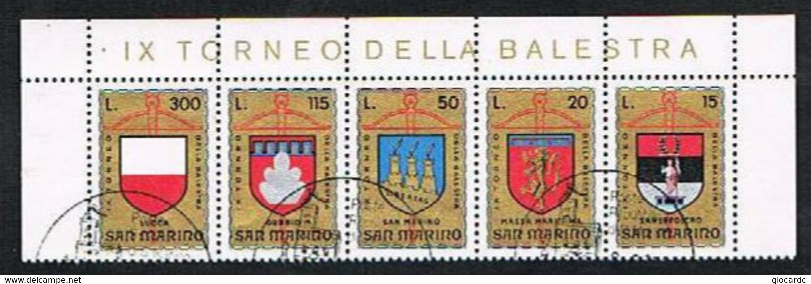 SAN MARINO CAT.UNIF 921.925 - 1974 TORNEO DELLA BALESTRA  - USATI (°) - Used Stamps